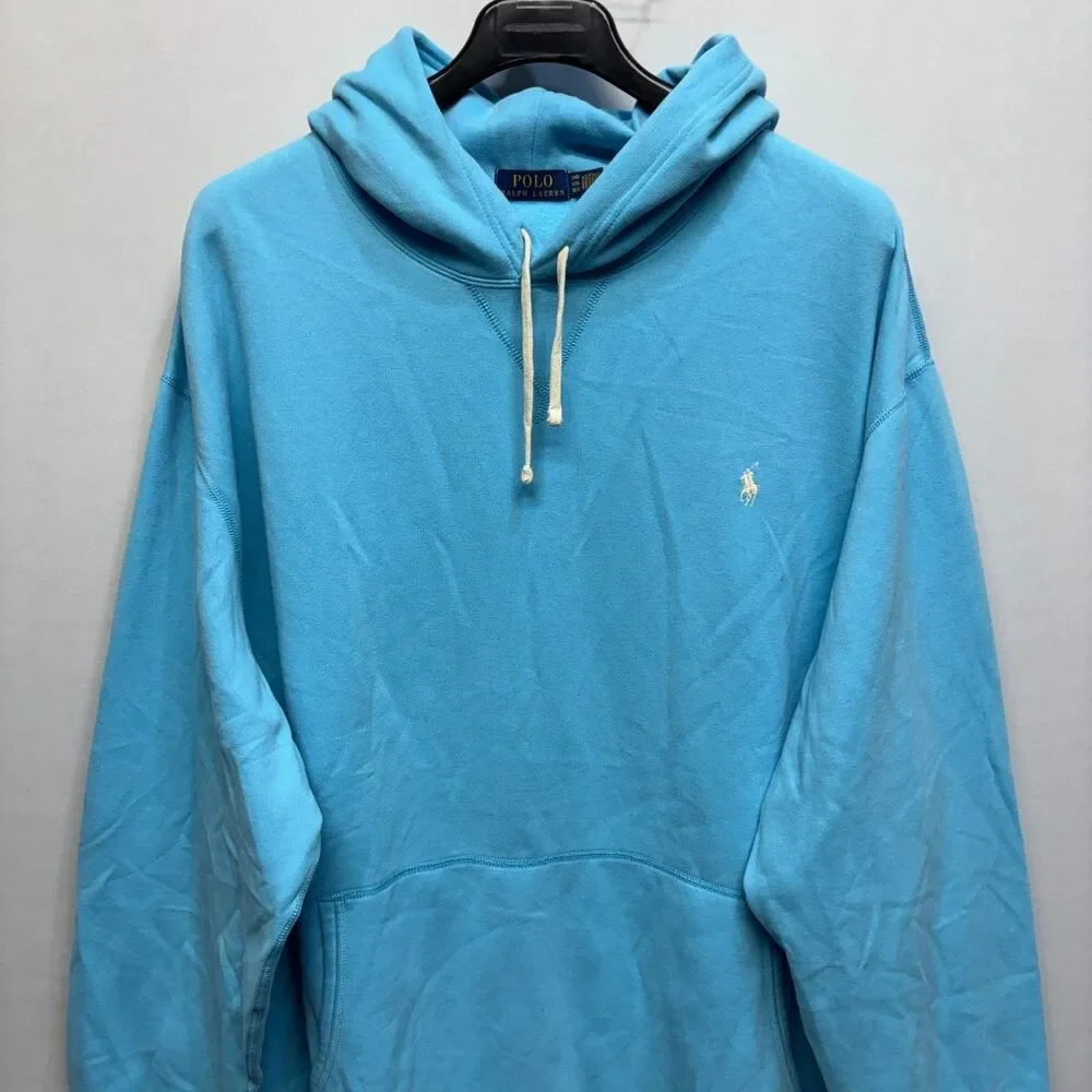 Polo Ralph Lauren Men Pullover Hoodie Size 5XB 5X Big Light Blue D118 -4
